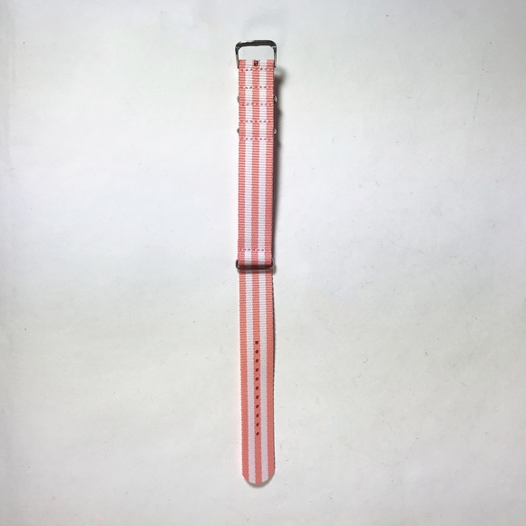 Kapten & Son Pink and White Stripe Watch Strap - Picture 2 of 3